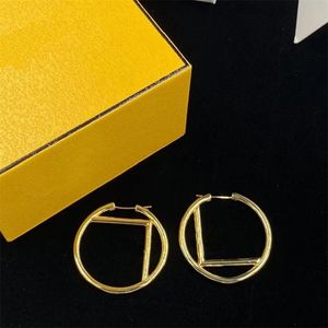 Frauen Gold Ohrring Designer Ohrstecker Luxus F Brief Design Creolen Modeschmuck