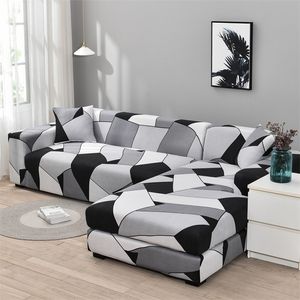 Elastic Plaid Sofa Cover Stretch Sectional Corner Couch for Living Room 1 2 3 4 Slipcover L Shaped Need Buy 2Pieces 220615