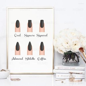 Pinturas acrílico formas de unhas de beleza decoração de salão de salões de moda e estampas presentes de maquiagem tipo guia de arte pintura de imagens pintores de imagens