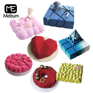 Meibum Cake Decorating Tools Non -Stick Food Grad Silicone Mold Mousse Baking Mold Flera typer Party Kök Bakeware 220815