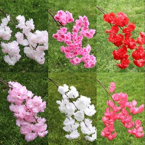 Artificial Cherry Blossom Flowers Long Stem Simulation Sakura Branches Flower for Home Wedding Party Decoration