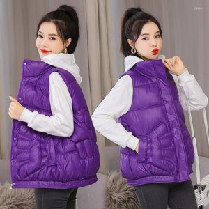 Women's Vests 2022 Autumn Winter Women Waistcoat Vest Casual Solid Embossing Sleeveless Thick Warm Padded Coat Female