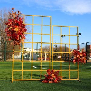 Party Decoration Wedding Arch Backdrop Flower Stand Wrought Iron Stage Grid Screen Ceremony Home Metal Props