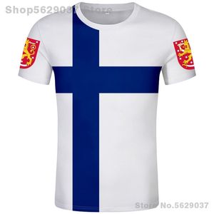 FINNLAND T-Shirt kostenlos individueller Name Nummer Fin T-Shirt Nationalflagge FI finnisch schwedisch Suomi Aufdruck College Po DIY Country-Kleidung 220702