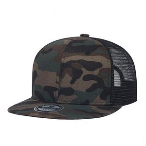 Camouflage Baseball Cap For Men Mesh Trucker Hat Women Fashion Summer Snapback Flat Brim Skateboard Hip Hop Streetwear