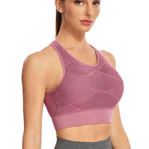 Hohe Qualität Frauen Push-Up Sport Bh Gym Fitness Unterwäsche Athletisch Laufen Yoga Tops Stoßfest Atmungsaktive Weste J220706