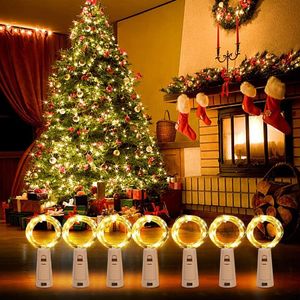 Strings Christmas Lights String LED Wijnfles met kurkbatterij voor feest trouwbar Decor Warm witgeit