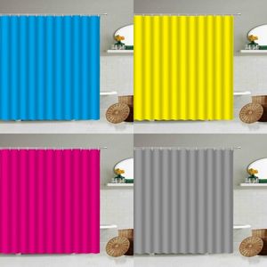 Shower Curtains Modern Pure Color Waterproof Curtain Blue Pink Yellow Gray Black Simple Design Bathroom Bathtub Cloth Screen With HookShower