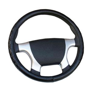 Car Truck Bus Steering Wheel Cover For Diameters 36 38 40 42 45 47 50 Cm 3D Pu Leather Wear Resistant AntiSlip Car Styling J220808