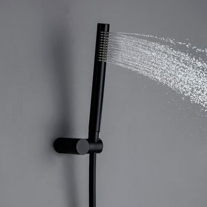 BagnoLux Bakır Madde Siyah Yuvarlak Elde Taşınma Başkanı PVC Hortum Konnektörü Ayarlanabilir Duvar Tutucu Banyo Accessorries 201105