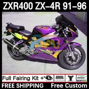 Kawasaki Ninja ZXR 400 CC ZX4R ZXR400 ZX-4R 91 92 93 94 95 96 12DH.195 BODY ZX 4R ZXR-400 1991 1992 1993 1994 1994 1995 1996 400CC 91-96 OEM FAIRLING KIT Dark Dark Purleple