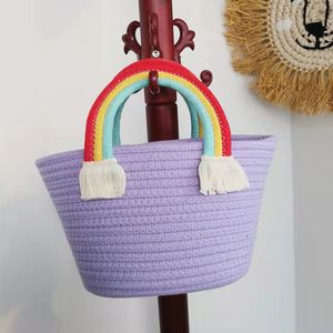 HBP 2022 Kvinnor Strandväskor Handväskor Crossbody Fashion Top Purses Rainbow Cloud Halm Koppling Axelväskor Korskropp Tote Kvinna Väska Handväska