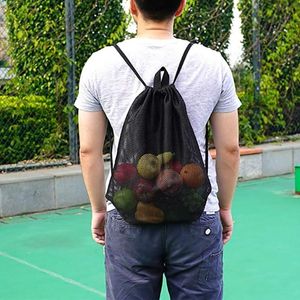 Wholesale beach soccer ball resale online - Backpack Heavy Duty Mesh Drawstring Bags Multifunction Ventilated Bag For Soccer Ball Gym Sports Equipment Storage Beach ToysBackpack