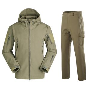 Herrspårar män kamouflage kostym utomhus vattentäta jackor smyga softshell jaktdräkt termiska kläder taktisk camping vandring andetag
