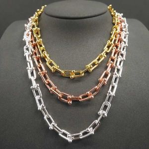 Ожерелье из стерлингового серебра 925 пробы для женщин, серия тяжелой одежды, ожерелье с цепочкой, очаровательное маленькое U-образное ожерелье, ювелирные изделия люксового бренда