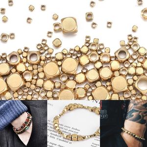 Other 30-100Pcs Cube Square Shape Solid Brass Nepal Beads Loose Spacer Bead For DIY Bracelet Jewelry Making Supplies Rita22