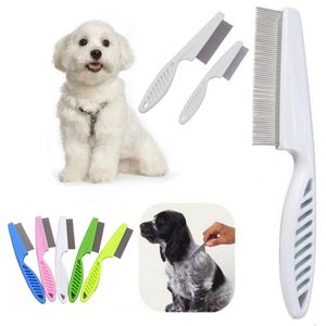 Flea Comb For Cats Dog Grooming Pet Stainless Steel Comfort Fleas Hair Groomings Tools Deworming Brush Short Long Hair Fur Remove