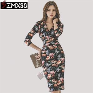 Pure Silk Dress for Women Natural Silk Beach Elegant Holiday Red Print Floral Plus Size dress M-3XL V-Neck Summer High Qua 220423