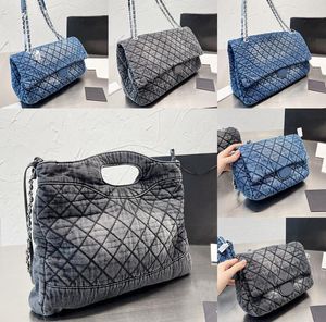 Sacos de noite Azul Cinza Denim Designer Bolsas de Ombro de Alta Qualidade Cowboy Chain Tote Mulheres Luxo Flap Diamante Treliça Carteira Crossbody Classics Clutch Totes Bolsa