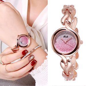 Wristwatches GEDI Rose Gold Stainless Steel Bracelet Watch For Women Fashion Casual Waterproof Ladies Quartz Drop