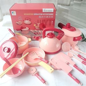 Simulação Infantil Simulation Kitchen Prop Toys Puzzle Simulation Play House Girl Simulation Cooking Utensils Set LJ201211