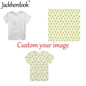 Jackhelelook personalizado seu padrão de texto de imagem Chirdren S Camisetas de poliéster casuais camisetas de manga curta elegantes para meninos crianças 220616