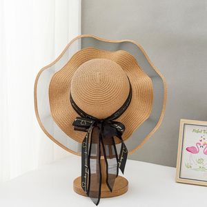 Широкие шляпы летняя соломенная шляпа Солнца Женщина девочка пляж Большой кеп