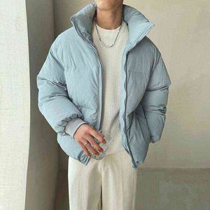 Men's Down & Parkas Men Clothing 2022 Korean Bread Thickened Winter Warmth Short Youth Cotton Jacket All-match Drop SleevesMen's T220809