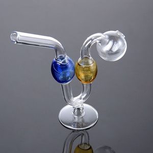Unique Shape Design Smoking Pipes Tobacco Cigarette Holder Hand Pipe Pyrex Glass Oil Burner Different Colors In Stock Filter Tips For Dry Herb SW121