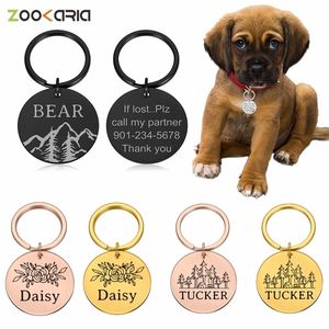 Nome personalizado Endereço Tags Tags de cão de estimação Acessórios de colarinho de gato decoração Id Pet Tags Dogs colares de aço inoxidável Tag 220610