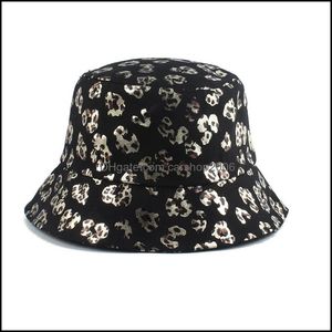 Czapki czapki czapki czapki kapelusze szaliki rękawiczki mody Akcesoria 2021 Lampart Black Bucket Hat for Women Men Panama Sun Summer Ladies Beach