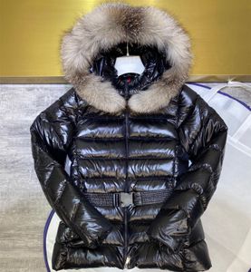 Kvinnor Down Jacket Hood med avtagbar rävtrimtrockdesigner Warm Parkas Belt Hoodie förtjockad jacka fashionabla kvinnors päls krage jacka högkvalitativ aye3