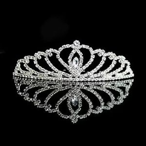 Hermosos titulares de diamantes de imitación al por mayor Cristal Circuito caliente para mujeres o niñas Fiesta de bodas Regalo plateado Tiara Pin Accesorios B0708G03