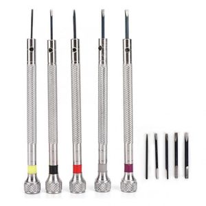 Zestawy narzędzi naprawczych 5PCS 0,8-1.6 mm ze stali nierdzewnej Zestaw śrubokręta z płaską głowę zegarka pasek pasek łącza pin z usuwaniem narzędzie do usuwania narzędzie