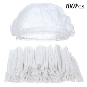 100pcslot Disposable Shower Caps Hat Clear Spa Hair Salon Hotel OneOff Bathing Elastic Shower Cap Bathroom Products Bath Caps 200923