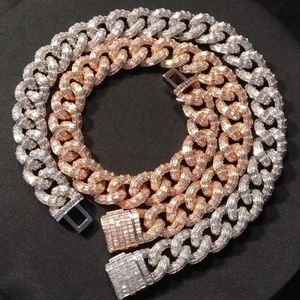 Herren Gold Kubanische Gliederkette Halsketten Mode Hip Hop Halsketten Schmuck Volldiamant Iced Out Ketten Halskette