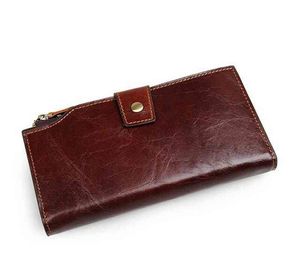 Dreamtop DTC126 unix genere vera pelle stile lungo portafoglio con pochette per carte da donna borsa a portafoglio custodia per telefono