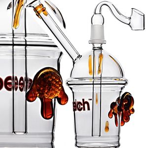 Smoking Hookah 9 inch tortoise Cup Shape decoration Glass Water Bongs 14.4 mm Water Pipes
