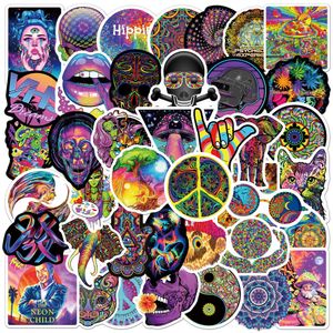 50PCS Cartoon Psychedelic Sticker Hippie Stickers Arte estetica Graffiti Decalcomanie Skateboard Frigo Chitarra Adesivo fai da te