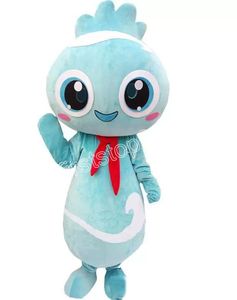 Performance Blue Cute Chicken Mascot Costume Halloween Natale Personaggio dei cartoni animati Abiti Suit Volantini pubblicitari Abbigliamento