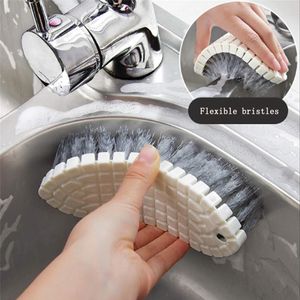 Multifunction Bendable Cleaning Brush Dual Purpose Kitchen Floor Cleaner Mops Kitchen Cooktop Cleaning Brush Flexible Pool Brush C226Z