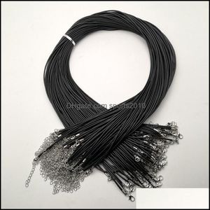 Arts And Crafts Black 2Mm Wax Rope Lobster Clasp Chains Necklace Lanyard Jewelry Pendant Cords 100Pcs/Lot Making Ac Sports2 Sports2010 Dht9F