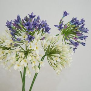 Decorative Flowers & Wreaths Artificial Plastic Agapanthus Branch Fake Lotus Flower Wedding Home DecorationDecorative