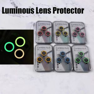 Защитник камеры камеры с светящимся стеклянным телефонами для iPhone 14 13 12 11 Mini Pro Max Lens Protector с розничной коробкой