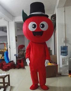 赤いアップルマスコット衣装フルーツマスコット衣装フルーツ漫画アパレル大人のハロウィーンの誕生日パーティーのための大人のサイズ