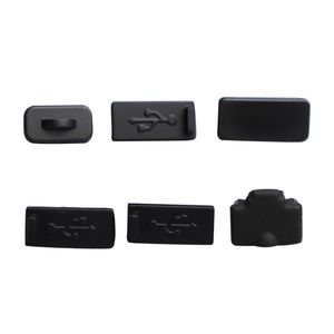 Tappi di polvere di silicone nero per gioco PS5 USB Interfaccia HDM Copertura anti-polvere Accessori per le spine a prova di polvere