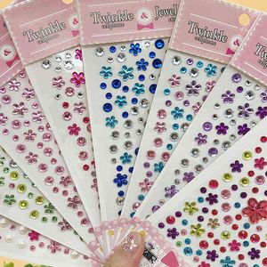 3D Diamond Face Rhinestone Sticker Party Body Makeup Scrapbooking Sticker Eyebrow Jewels Flower Heart Craft Gems Decoration Y220408