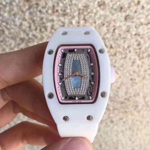 Mechanical Richardmill Watch Mens Business Leisure Rms07-01 Fully Automatic White Ceramic Tape Womens Trend Swiss Movement Luxury
