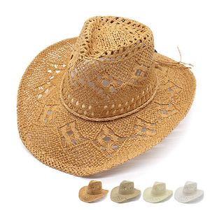 Chapéus de cowboy de verão feminino Aberto de tecelagem dobrável sunhhats sunhhats ao ar livre feminino Caps de alta qualidade Chapéus de jazz hcs165