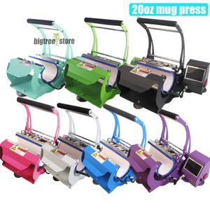 Máquinas de transferência de calor DIY Sublimation Mug Press para copo magro de 20 oz 7 cores disponíveis Impressão a quente Máquina de copo de cozimento digital a granel Atacado AAA